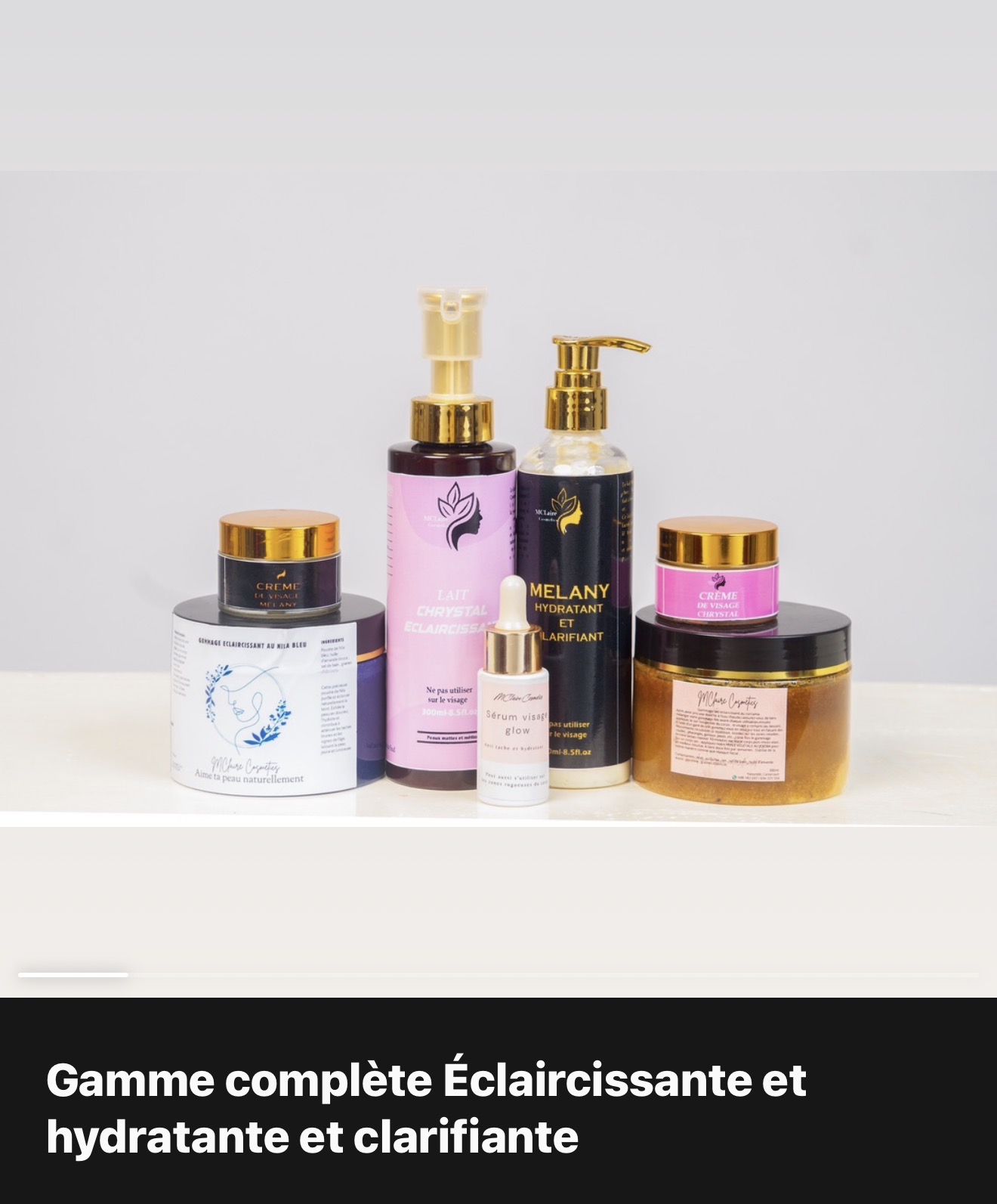 Gamme complète MCLaire Cosmetics – photo professionnelle