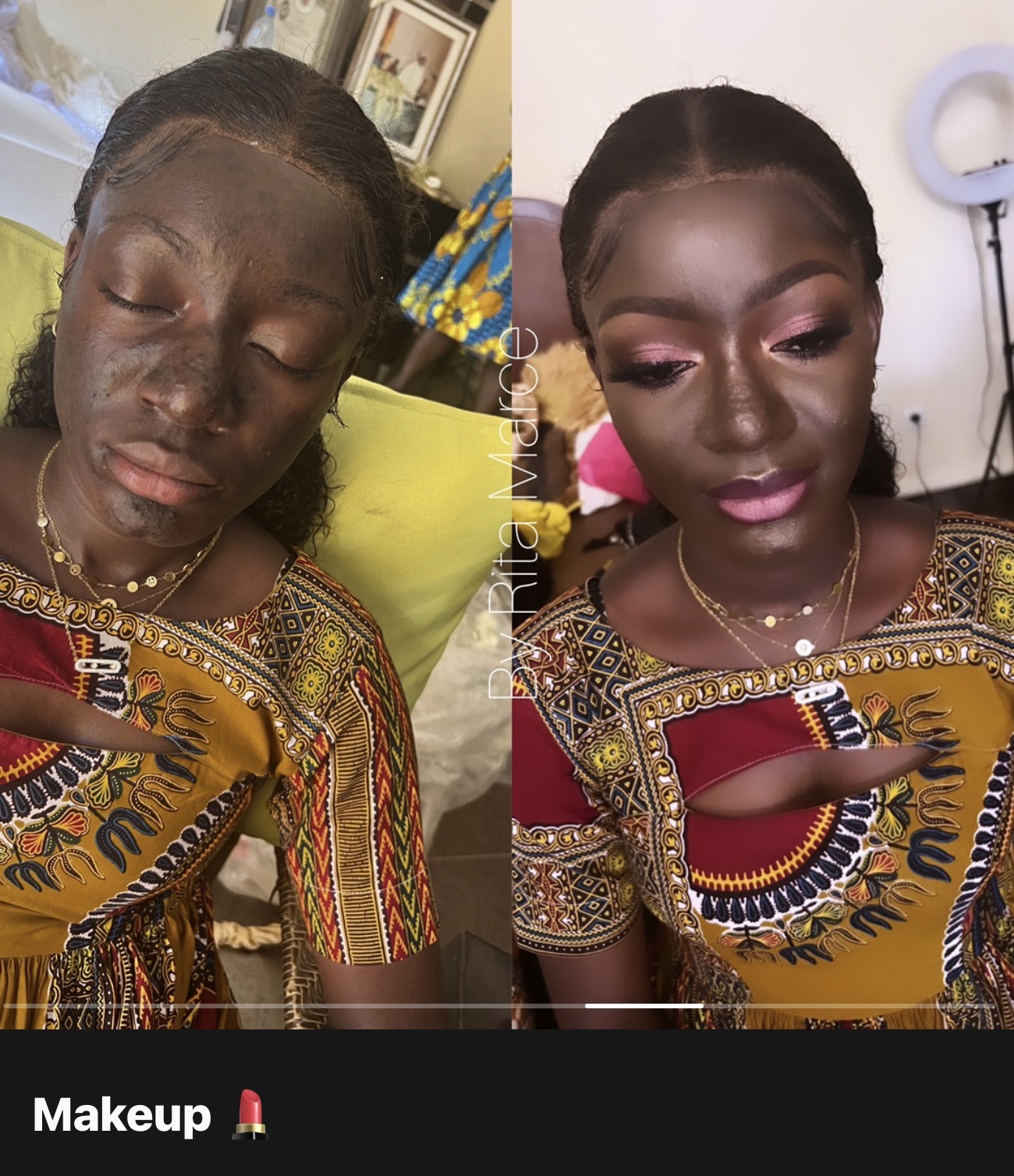 Maquillage professionnel avant après Riri Marce